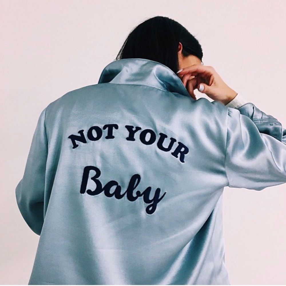 Reformation “Baby” embroidered bomber